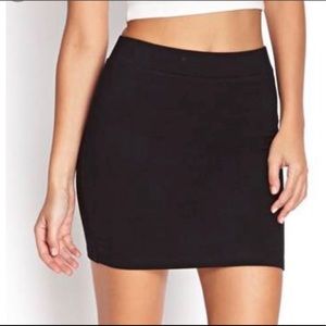 F21 essentials black mini skirt